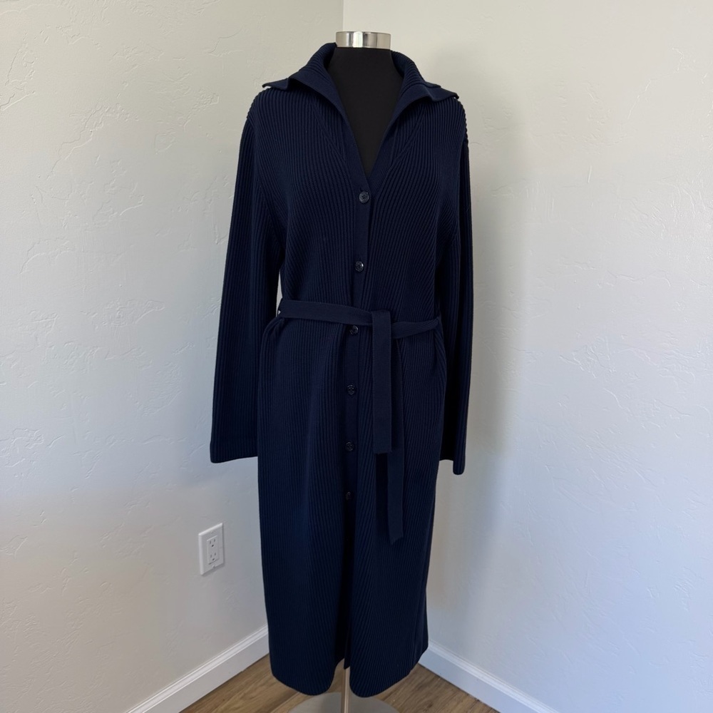 Lauren Ralph Lauren Navy Blue Long Button Up Ribbed Cardigan Size XL